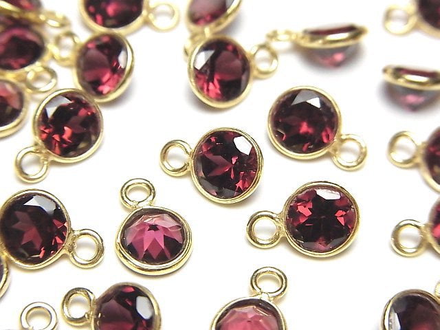 Bezel Setting, Garnet, Round Gemstone Beads