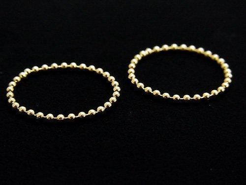 14KGF Ring with Bead Chain (Ball Chain) 1pc