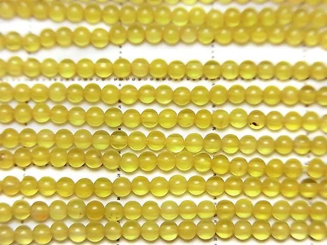 1strand $4.79! Yellow Color Chalcedony Round 2mm 1strand beads (aprx.15inch / 38cm)