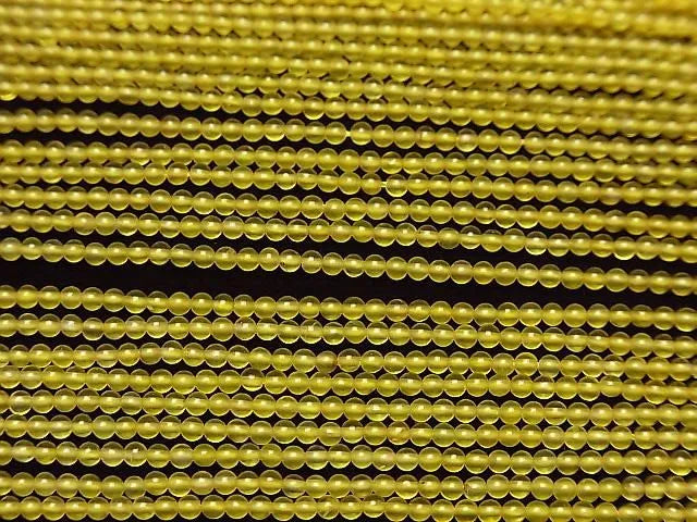 1strand $4.79! Yellow Color Chalcedony Round 2mm 1strand beads (aprx.15inch / 38cm)