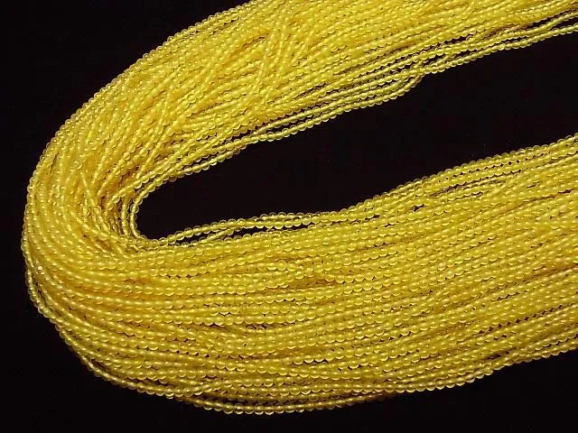 1strand $4.79! Yellow Color Chalcedony Round 2mm 1strand beads (aprx.15inch / 38cm)
