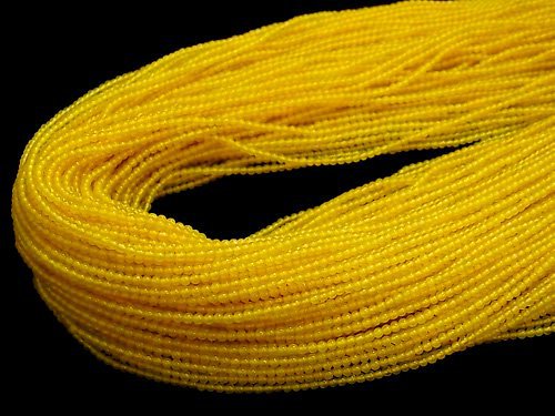 1strand $4.79! Yellow Color Chalcedony Round 2mm 1strand beads (aprx.15inch / 38cm)