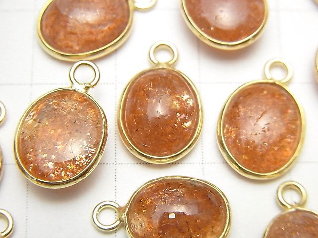 High Quality Sunstone AAA Bezel Setting Oval 12x10mm [One Side ] 18KGP 3pcs $19.99!