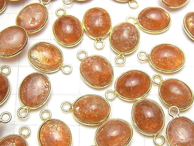 High Quality Sunstone AAA Bezel Setting Oval 12x10mm [One Side ] 18KGP 3pcs $19.99!