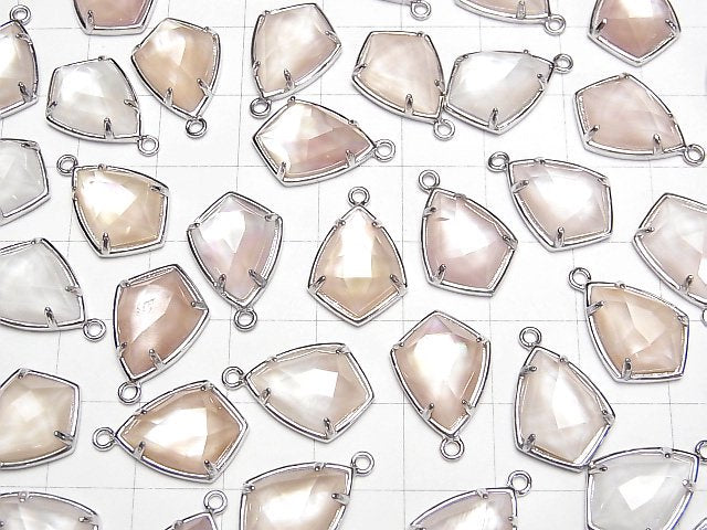[Video] Pink Shell x Crystal AAA Bezel Setting Faceted Marquise 16x12mm Silver925 1pc