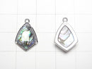 [Video] Abalone Shell x Crystal AAA Bezel Setting Faceted Marquise 15x12mm Silver925 1pc