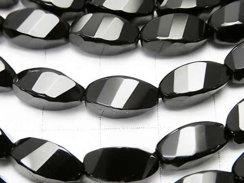 Onyx  Rice 4Faceted Twist xMultiple Facets 12x6x6mm half or 1strand beads (aprx.15inch/36cm)