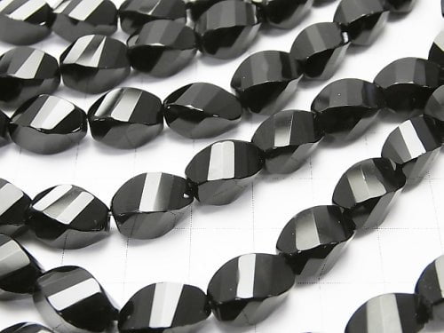 Onyx  Rice 4Faceted Twist xMultiple Facets 12x8x8mm half or 1strand beads (aprx.15inch/36cm)