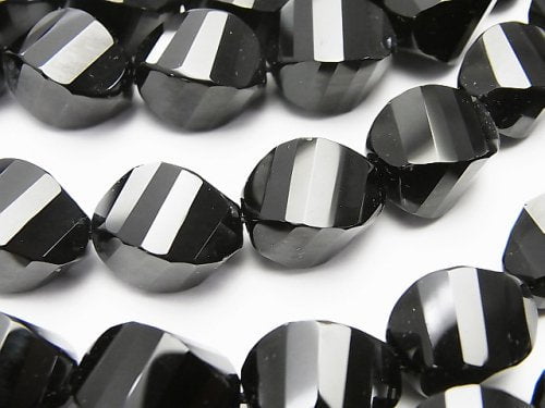 Onyx, Rice, Twist Gemstone Beads