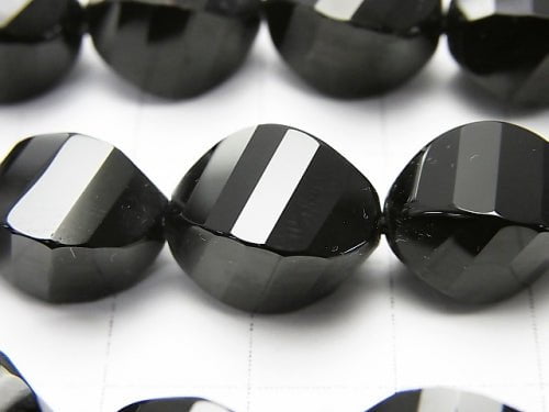 Onyx  Rice 4Faceted Twist xMultiple Facets 14x10x10mm half or 1strand beads (aprx.15inch/38cm)