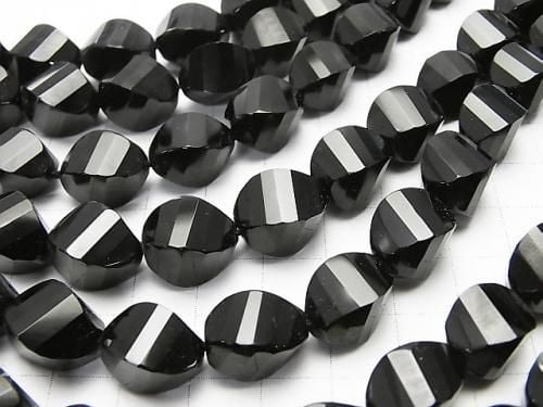 縞瑪瑙飯珠 4切面扭絞 x 多切面 14x10x10mm 1/4或1串珠子 (約15英吋/36公分)