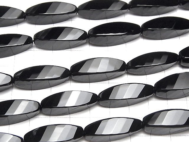 [Video] Onyx  Rice 4Faceted Twist xMultiple Facets 30x10x10mm half or 1strand beads (aprx.13inch/32cm)