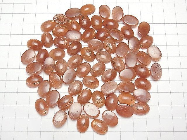 [Video]High Quality Sunstone AAA- Oval Cabochon 14x10mm 3pcs