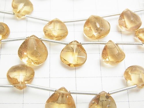 [Video]1strand $29.99! High Quality Natutal Champagne Color Quartz AAA 4Faceted Chestnut Shape  1strand beads (aprx.6inch/16cm)