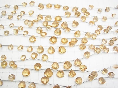 [Video]1strand $29.99! High Quality Natutal Champagne Color Quartz AAA 4Faceted Chestnut Shape  1strand beads (aprx.6inch/16cm)