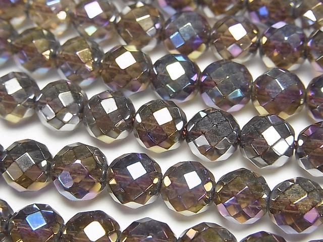[Video] Flash, Smoky Quartz 64 Faceted Round 8mm 1/4 or 1 strand beads (aprx.15inch/36cm)