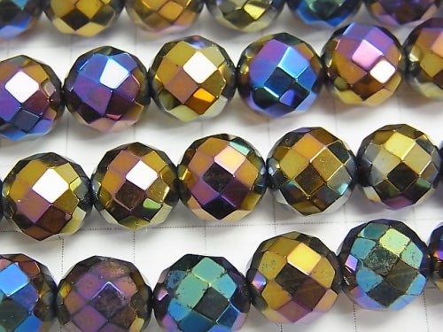 [Video] Flash Smoky Quartz 64Faceted Round 12mm half or 1strand beads (aprx.15inch / 38cm)