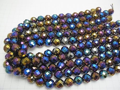 [Video] Flash Smoky Quartz 64Faceted Round 12mm half or 1strand beads (aprx.15inch / 38cm)