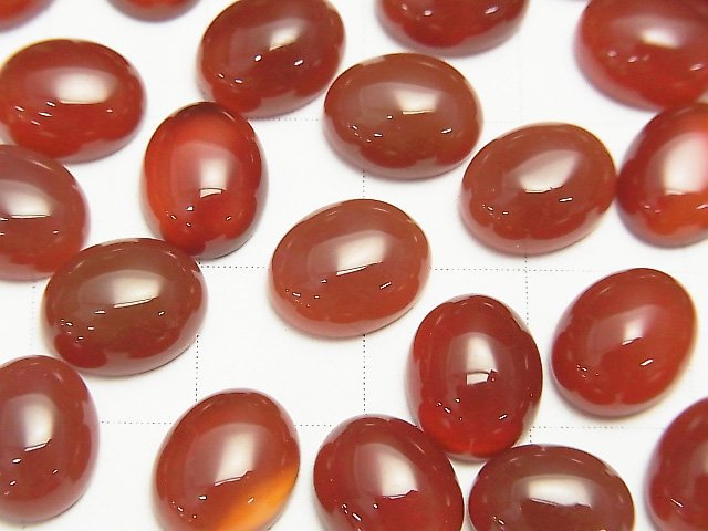 Red Agate AAA Oval Cabochon 10x8mm 2pcs