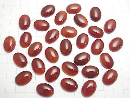 [Video] Red Agate AAA Oval Cabochon 18x13mm 2pcs