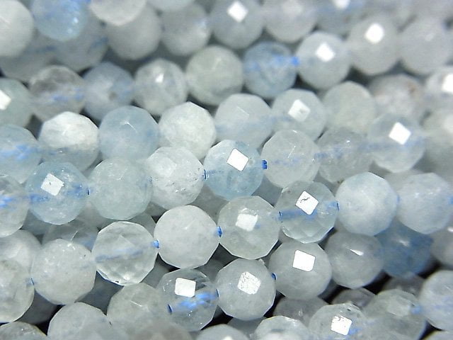 Aquamarine, Faceted Round Gemstone Beads