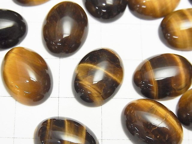 Yellow Tiger's Eye AA ++ Oval Cabochon 16x12mm 2pcs $3.59!