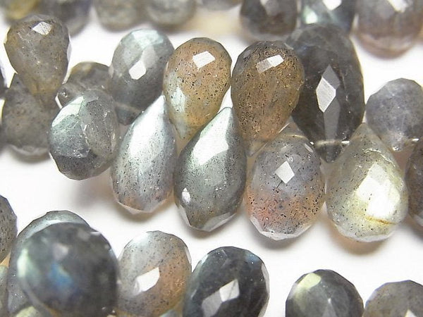 Drop, Faceted Briolette, Labradorite Gemstone Beads