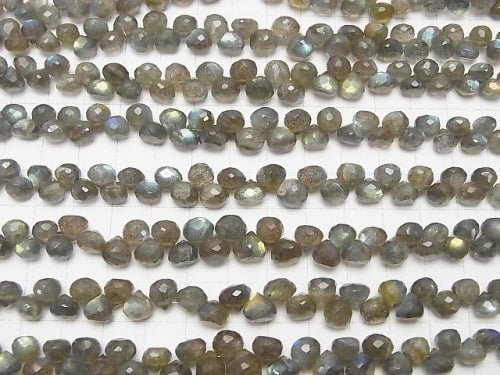 High Quality Labradorite AAA- Onion  Faceted Briolette  half or 1strand beads (aprx.7inch/17cm)