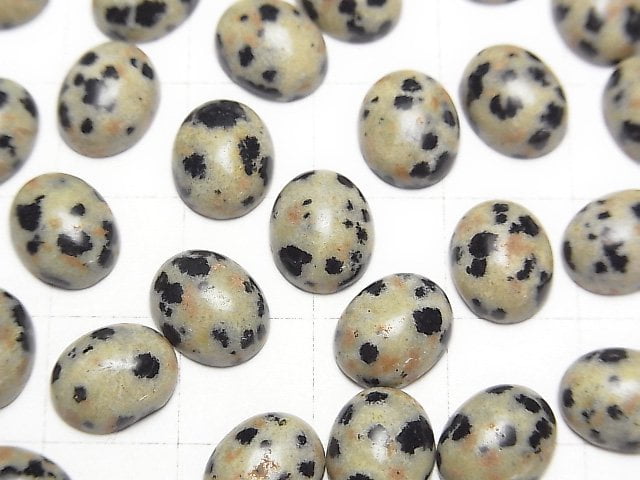 Dalmatian Jasper Oval Cabochon 10x8mm 5pcs