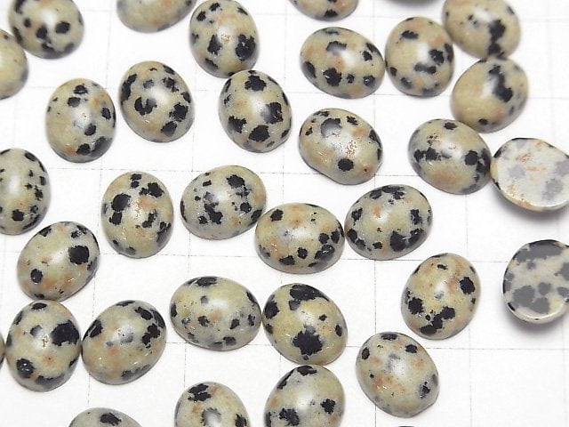 Dalmatian Jasper Oval Cabochon 10x8mm 5pcs