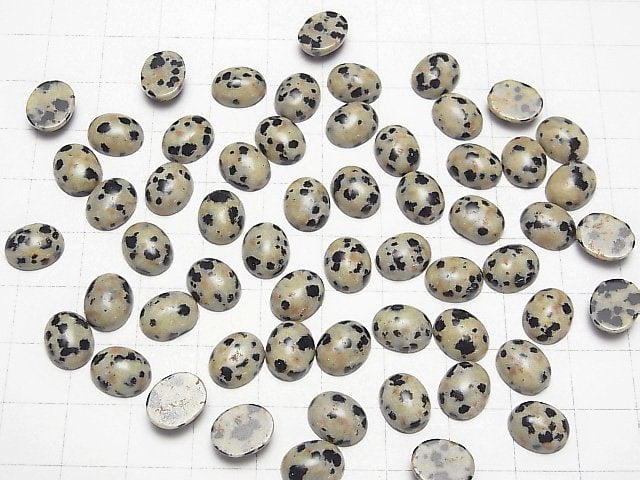 Dalmatian Jasper Oval Cabochon 10x8mm 5pcs