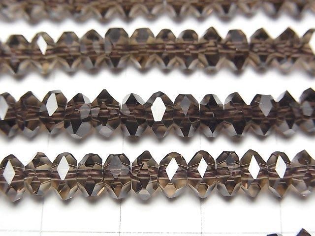 [Video]High Quality! Smoky Quartz AAA Faceted Button Rondelle 6x6x3mm 1/4 or 1strand beads (aprx.15inch/38cm)