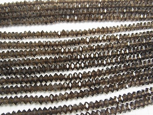 High Quality!  Smoky Quartz AAA Faceted Button Roundel 6x6x3mm 1/4 or 1strand beads (aprx.15inch/38cm)