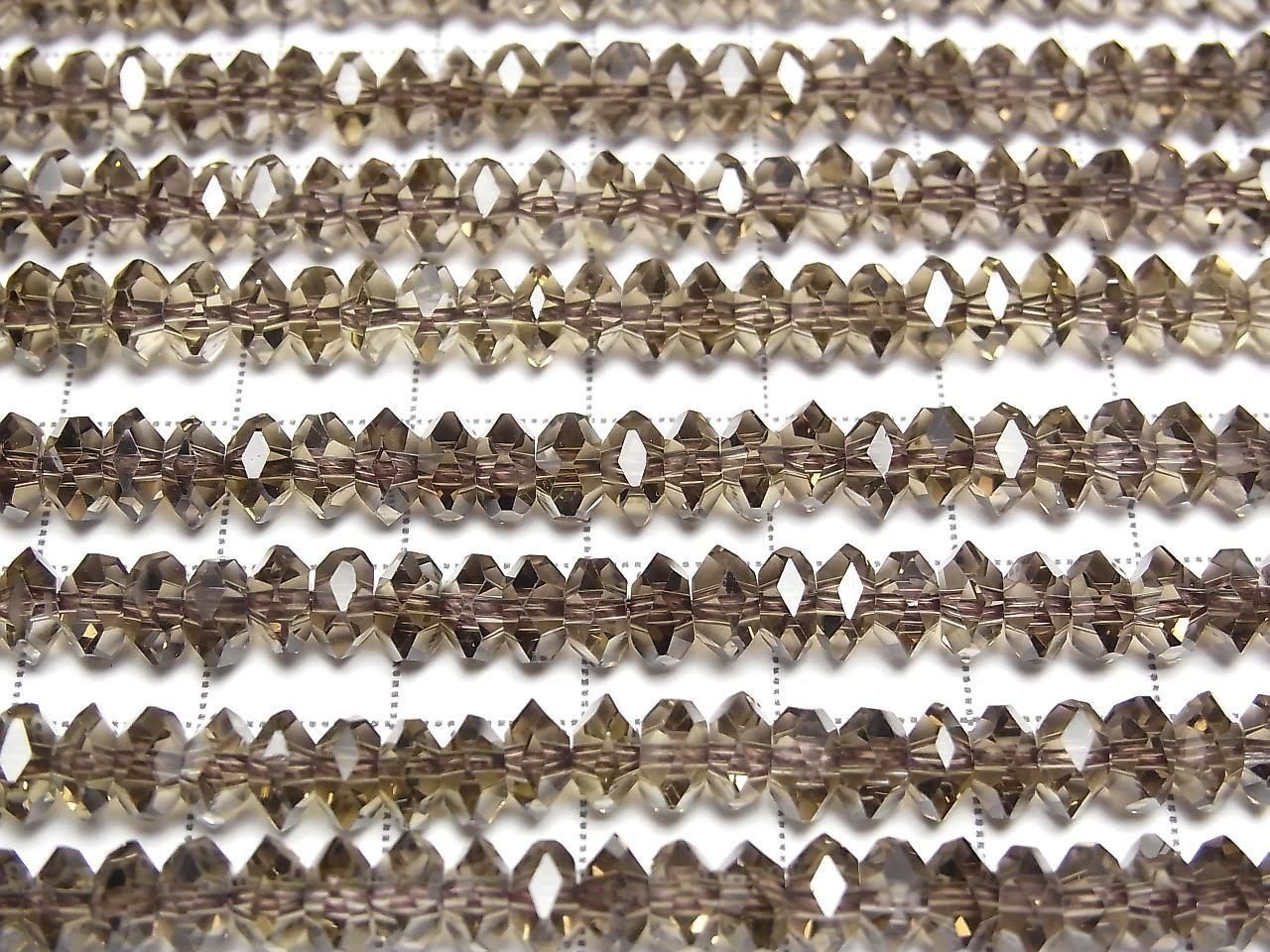 Haute qualité ! Quartz fumé facetté AAA, perles rondelles bouton 6x6x3mm, 1/4 ou 1 fil (environ 38cm/15pouces)