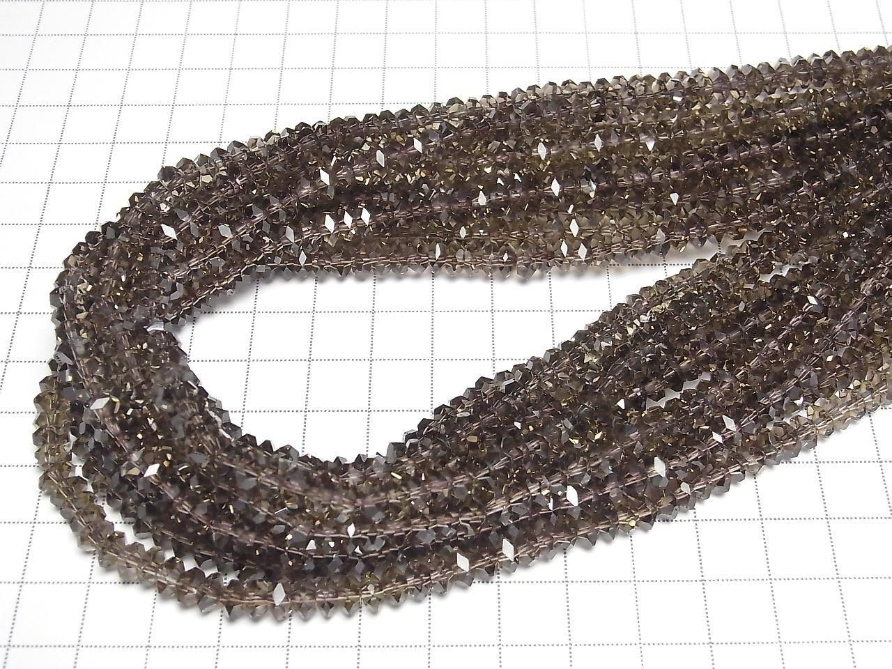Haute qualité ! Quartz fumé facetté AAA, perles rondelles bouton 6x6x3mm, 1/4 ou 1 fil (environ 38cm/15pouces)