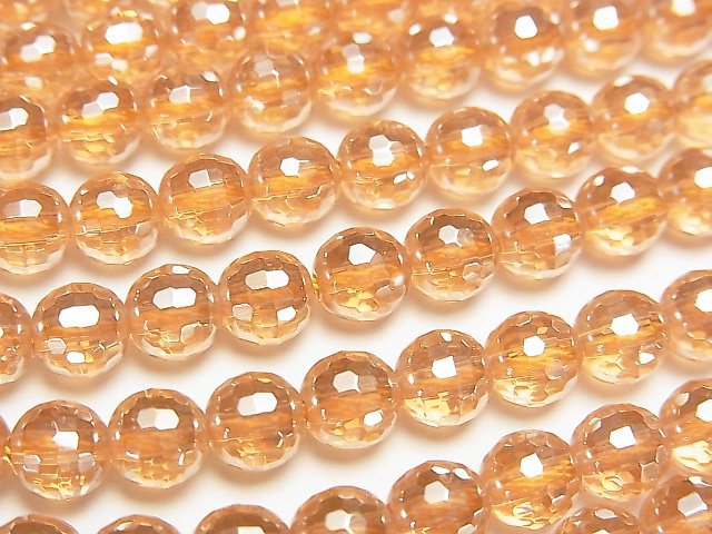 Champagne Quartz, Faceted Round Gemstone Beads