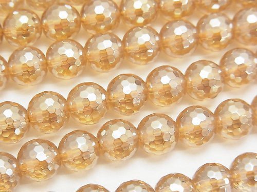 Champagne Quartz, Faceted Round Gemstone Beads