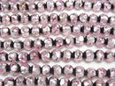 [Video] Lampwork Beads Round 8mm [Pink x Silver x Black] 1/4 or 1strand beads (aprx.15inch/36cm)