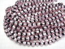 [Video] Lampwork Beads Round 12mm [Pink x Silver x Black] 1/4 or 1strand beads (aprx.13inch/32cm)