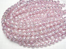 [Video] Lampwork Beads Round 12mm [Pink x Silver x White] 1/4 or 1strand beads (aprx.14inch/34cm)
