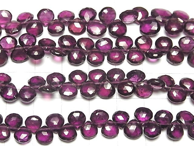 [Video]High Quality Rhodolite Garnet AA++ Chestnut Faceted Briolette half or 1strand beads (aprx.7inch/18cm)