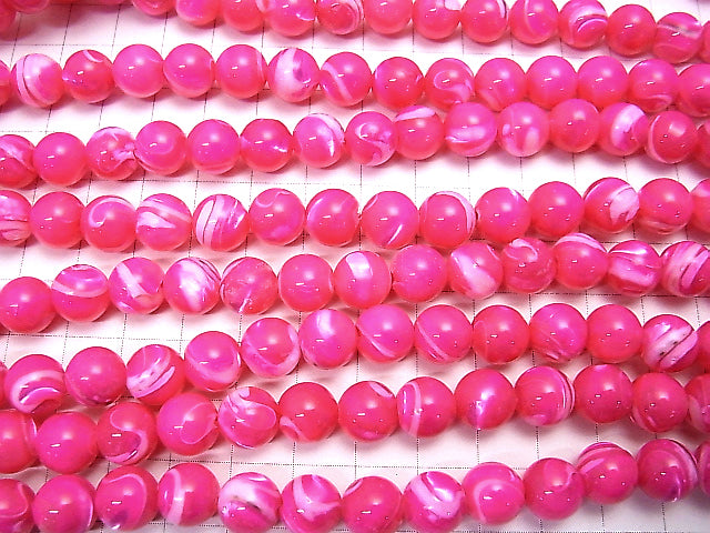 1strand $9.79! Mother of Pearl MOP Fushia Pink Round 10mm 1strand beads (aprx.15inch / 38cm)
