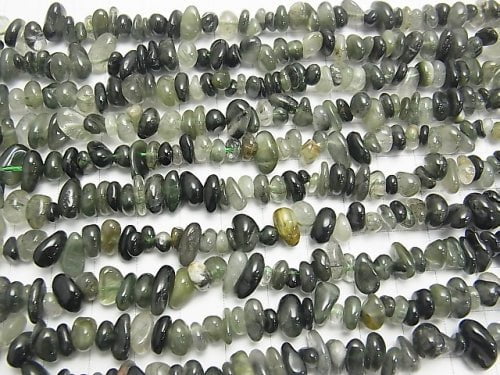 1strand $4.79! Actinolite in Quartz AA ++ Chips (Small Nugget) 1strand beads (aprx.15inch / 38cm)