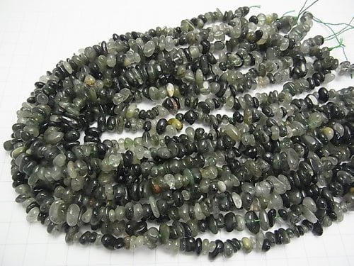 1strand $4.79! Actinolite in Quartz AA ++ Chips (Small Nugget) 1strand beads (aprx.15inch / 38cm)