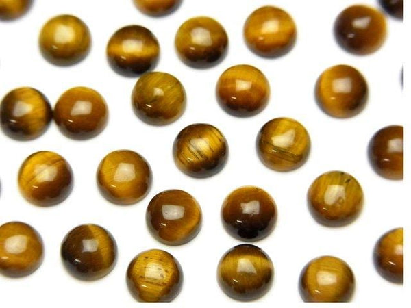 [Video] Yellow Tiger's Eye AA++ Round Cabochon 6x6mm 4pcs