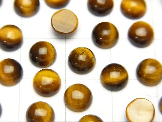 Yellow Tiger's Eye AA ++ Round Cabochon 6x6mm 4pcs $2.59!