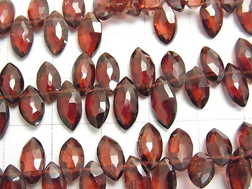 [Video]High Quality Mozambique Garnet AAA- Marquise Faceted Briolette half or 1strand beads (aprx.8inch/20cm)