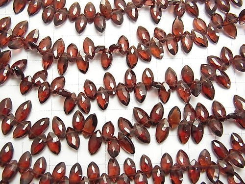 [Video]High Quality Mozambique Garnet AAA- Marquise Faceted Briolette half or 1strand beads (aprx.8inch/20cm)