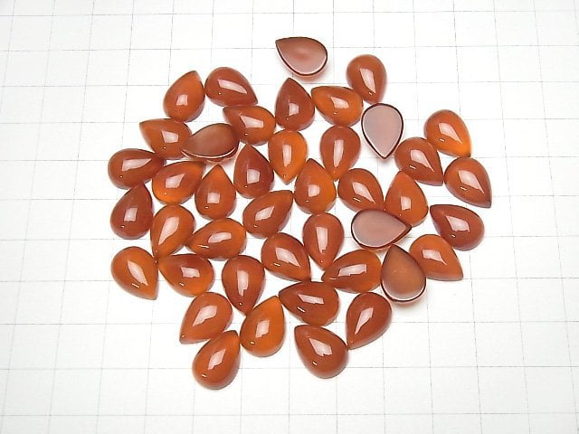 [Video] Carnelian AAA Pear shape Cabochon 14x10mm 3pcs