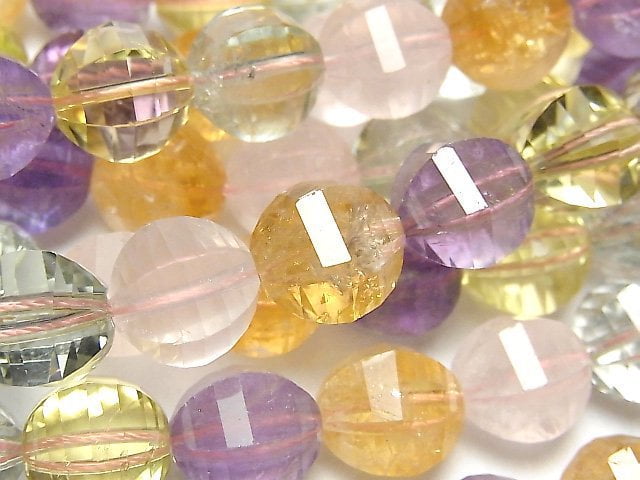 Faceted Round, Mixed Stone Gemstone Beads